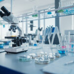 Modern,Medical,Research,Laboratory,With,Microscope,And,Test,Tubes,With